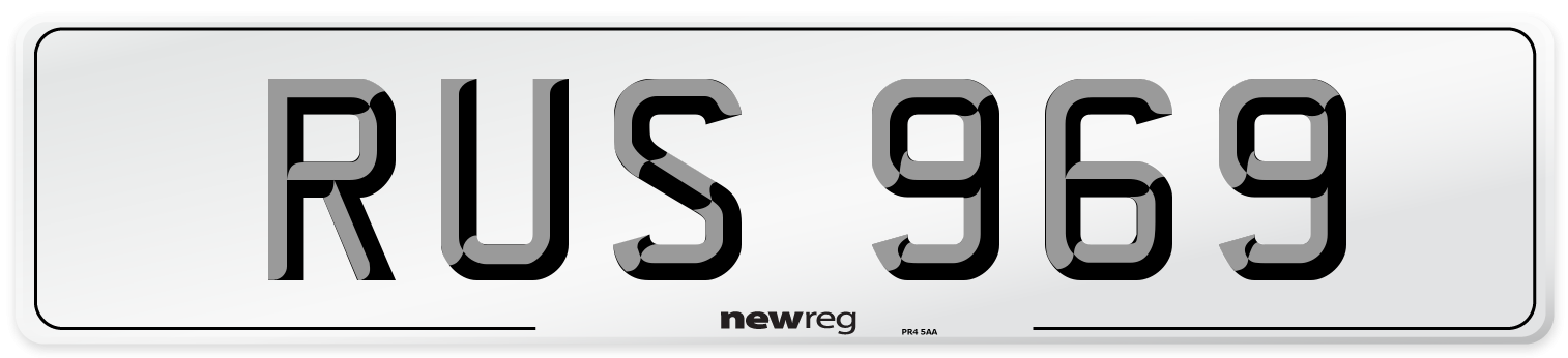 RUS 969 Number Plate from New Reg